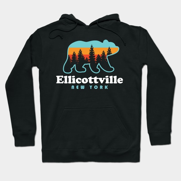 Ellicottville New York Bear Ski Hoodie by PodDesignShop